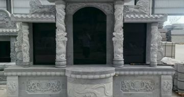 钦州 芝麻灰高档墓碑，土墓，可定制