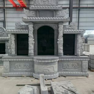钦州 芝麻灰高档墓碑，土墓，可定制