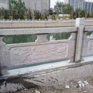 钦州 芙蓉白大花桥梁、河道，石材栏杆、围栏、护栏