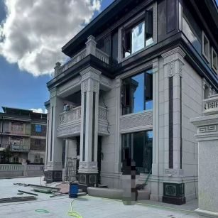 钦州 别墅干挂，芝麻白与芝麻黑完美配合