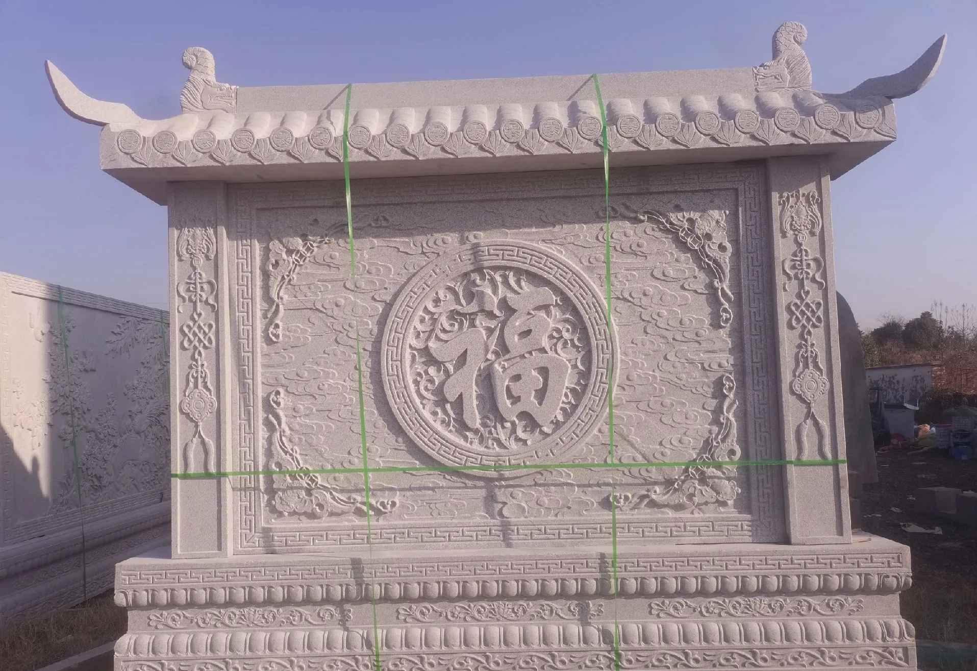 钦州 芝麻白花岗岩屏风，照壁，影壁