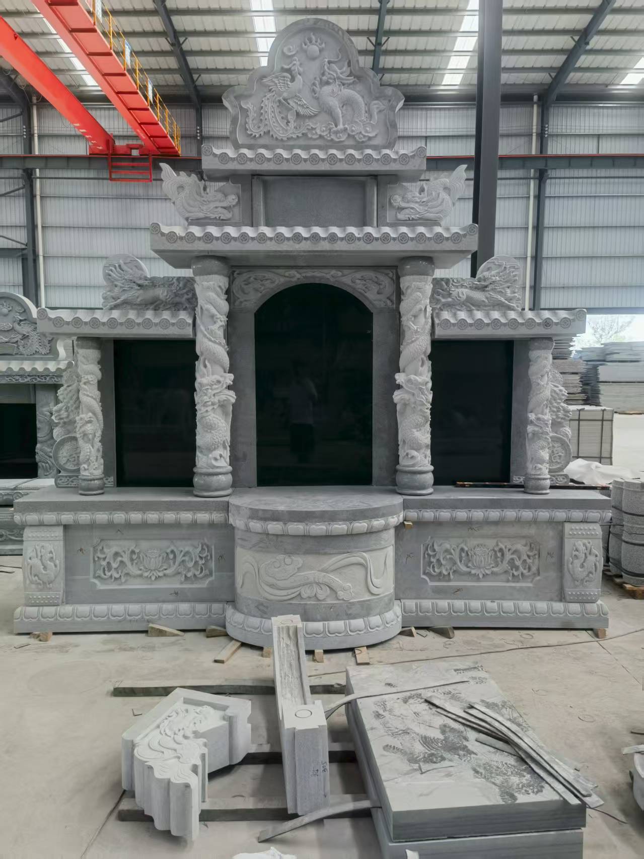 钦州 芝麻灰高档墓碑，土墓，可定制